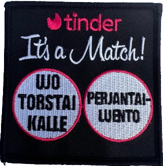 tinder its a match ujo torstaikalle perjantailuento
opiskelijoiden haalarimerkit haalarimerkki opiskelija